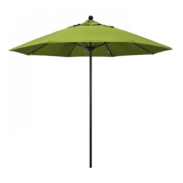 California Umbrella 9' Black Aluminum Market Patio Umbrella, Sunbrella Macaw 194061335307 - main